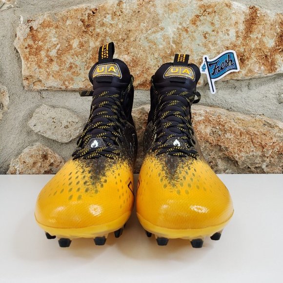 Under Armour Spotlight Lux MC 2.0 Football Cleats Size 13 Black Gold 3025082-002 - Picture 2 of 13